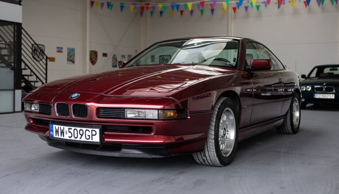 BMW 850i 1991 - widok z przodu i lewego boku